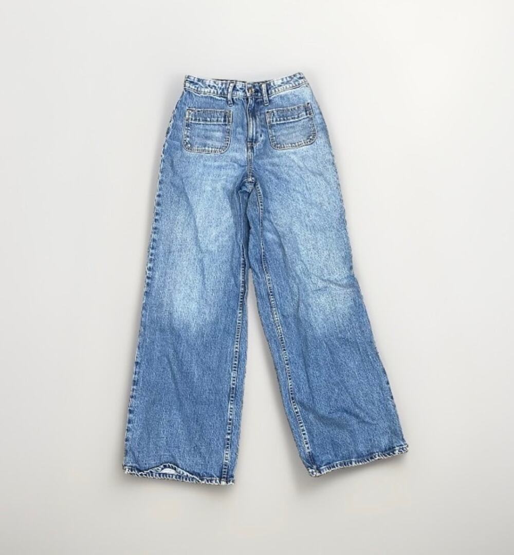 Free Assembly Women's High-Rise Wide-Leg Patch Pocket Jeans (Size 2)